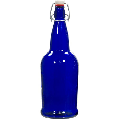 1 Liter Cobalt Blue E.Z. Cap Bottles - 12/Case