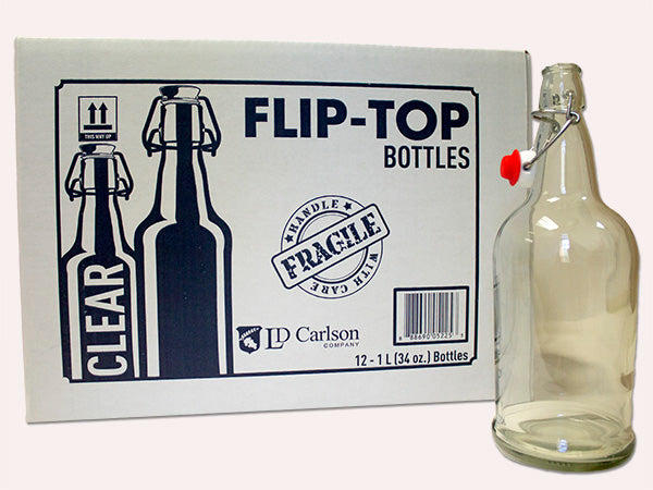 1 Liter Clear E.Z. Cap Bottles - 12/Case